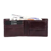 REDHORNS Genuine Leather Wallet for Men Slim Bi-Fold Gents Wallets with ATM Card ID Slots Purse for Men (340L-Cherry)-thumb1