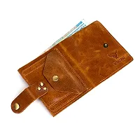 REDHORNS Stylish Genuine Leather Wallet for Men Lightweight Bi-Fold Slim Wallet with Card Holder Slots Purse for Men (351F_Tan)-thumb3