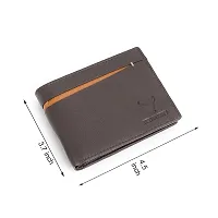 REDHORNS Stylish Genuine Leather Wallet for Men Lightweight Bi-Fold Slim Wallet with Card Holder Slots Purse for Men (RA131R3_Dark Brown)-thumb3