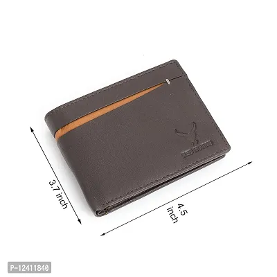 REDHORNS Stylish Genuine Leather Wallet for Men Lightweight Bi-Fold Slim Wallet with Card Holder Slots Purse for Men (RA131R3_Dark Brown)-thumb4