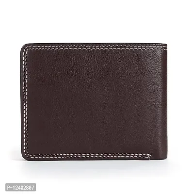 REDHORNS Stylish Genuine Leather Wallet for Men Lightweight Bi-Fold Slim Wallet with Card Holder Slots Purse for Men (WC-629R2_Brown)-thumb4