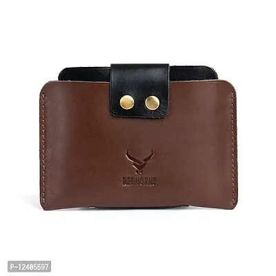REDHORNS Genuine Leather Regular Card Holder Wallet for Men (Brown)-thumb2