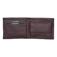 REDHORNS Stylish Genuine Leather Wallet for Men Lightweight Bi-Fold Slim Wallet with Card Holder Slots Purse for Men (1A08D_Redwood Brown)-thumb2