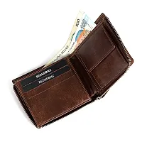 REDHORNS Stylish Genuine Leather Wallet for Men Lightweight Bi-Fold Slim Wallet with Card Holder Slots Purse for Men (1102B_Brown)-thumb2