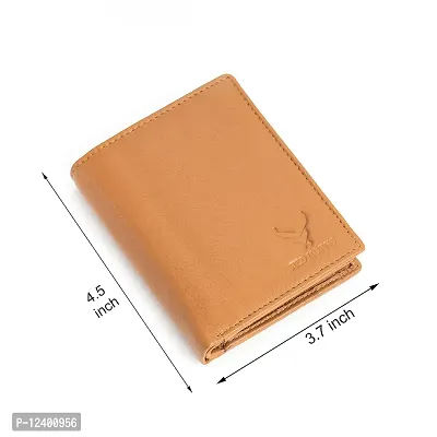 REDHORNS Stylish Genuine Leather Wallet for Men Lightweight Bi-Fold Slim Wallet with Card Holder Slots Purse for Men (A06R6_Tan)-thumb5