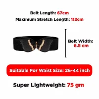 REDHORNS Elastic Fabric Waist Belt for Women Dresses Butterfly Design Stretchy Ladies Belt for Saree Girls Jeans - Free Size (LD83A_Black)-thumb2