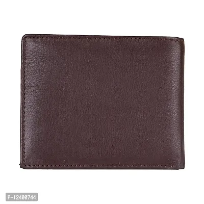 REDHORNS Stylish Genuine Leather Wallet for Men Lightweight Bi-Fold Slim Wallet with Card Holder Slots Purse for Men (1A08D_Redwood Brown)-thumb5