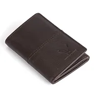 REDHORNS Stylish Genuine Leather Wallet for Men Lightweight Tri-Fold Slim Wallet with Card Holder Slots Purse for Men (TF02R2_Brown)-thumb4