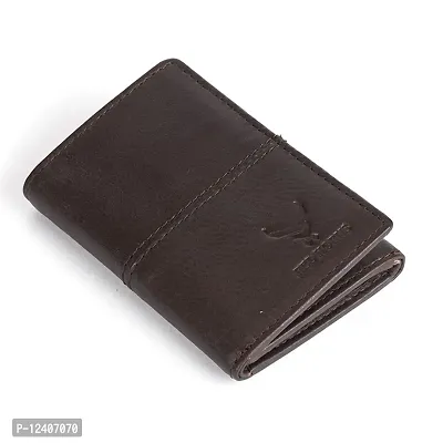 REDHORNS Stylish Genuine Leather Wallet for Men Lightweight Tri-Fold Slim Wallet with Card Holder Slots Purse for Men (TF02R2_Brown)-thumb5