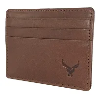 REDHORNS Genuine Leather Card Holder Money Wallet 3-Slot Slim Credit Debit Coin Purse for Men & Women (RD379B_Brown)-thumb4