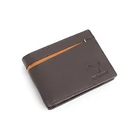 REDHORNS Stylish Genuine Leather Wallet for Men Lightweight Bi-Fold Slim Wallet with Card Holder Slots Purse for Men (RA131R3_Dark Brown)-thumb1