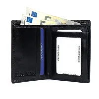 REDHORNS Stylish Genuine Leather Wallet for Men Lightweight Bi-Fold Slim Wallet with Card Holder Slots Purse for Men (RD350R1_Black)-thumb2