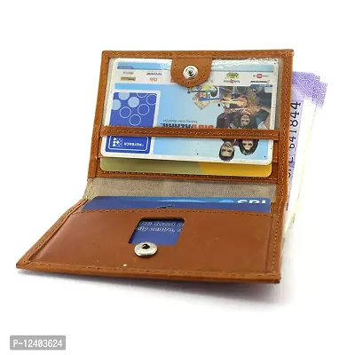 REDHORNS Genuine Leather Card Holder Money Wallet 3-Slot Slim Credit Debit Coin Purse for Men  Women (RD373F_Tan)-thumb2