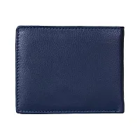 REDHORNS Stylish Genuine Leather Wallet for Men Lightweight Bi-Fold Slim Wallet with Card Holder Slots Purse for Men (V_A04R6_Navy Blue)-thumb4