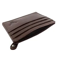 REDHORNS Genuine Leather Card Holder Money Wallet 3-Slot Slim Credit Debit Coin Purse for Men & Women (RD379B_Brown)-thumb1