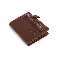 REDHORNS Stylish Genuine Leather Wallet for Men Lightweight Bi-Fold Slim Wallet with Card Holder Slots Purse for Men (ARD350R2_Brown)-thumb1