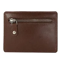 REDHORNS Genuine Leather Card Holder Money Wallet 3-Slot Slim Credit Debit Coin Purse for Men & Women (RD379B_Brown)-thumb2