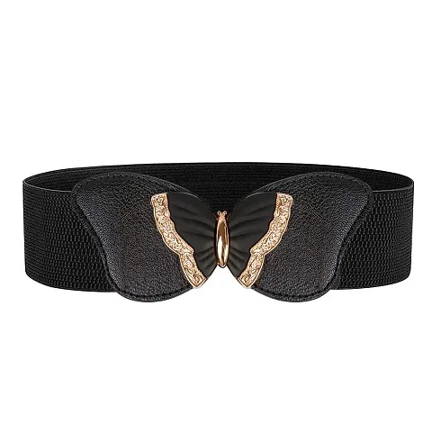 Stylish Elastic Fabric Waist Butterfly Design Stretchy Belts For Women