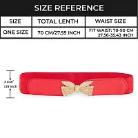 REDHORNS Women Bowknot Design Belt Casual Thin Female Belts Dress Skirt Waist Elegant Ladies Designer Waistband (LD78N_Red)-thumb1