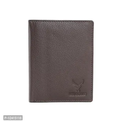 REDHORNS Stylish Genuine Leather Wallet for Men Lightweight Bi-Fold Slim Wallet with Card Holder Slots Purse for Men (WC-A07C_Dark Brown)