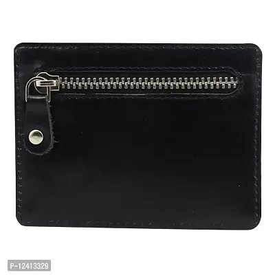 REDHORNS Genuine Leather Card Holder Money Wallet 3-Slot Slim Credit Debit Coin Purse for Men & Women (RD379A_Black)-thumb5