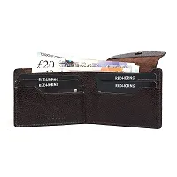 REDHORNS Stylish Genuine Leather Wallet for Men Lightweight Bi-Fold Slim Wallet with Card Holder Slots Purse for Men (WC-RD006R3_Dark Brown)-thumb1