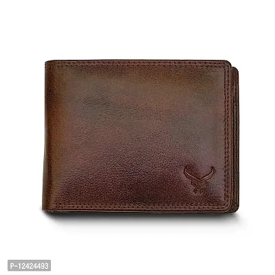 REDHORNS Top Grain Genuine Leather Wallet for Men | Ultra Slim  Compact Purse | Handcrafted Ultra Strong Stitching | Zip with 9 Card Slots | Hidden Pockets with ID Slots - WM-639E (B. Brown)-thumb0