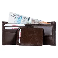 REDHORNS Stylish Genuine Leather Wallet for Men Lightweight Bi-Fold Slim Wallet with Card Holder Slots Purse for Men (WC-340B_Brown)-thumb2