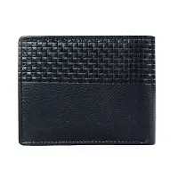 REDHORNS Genuine Leather Wallet for Men Slim Bi-Fold Gents Wallets with ATM Card ID Slots Purse for Men (133R1-Black)-thumb1