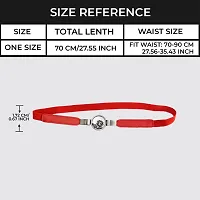 REDHORNS Elastic Fabric Waist Belt for Women Dresses Rose Design Stretchy Slim Ladies Belt for Saree Girls Jeans - Free Size (LD80N_Red)-thumb3