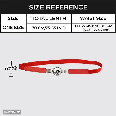 REDHORNS Elastic Fabric Waist Belt for Women Dresses Rose Design Stretchy Slim Ladies Belt for Saree Girls Jeans - Free Size (LD80N_Red)-thumb4