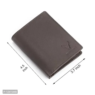 REDHORNS Stylish Genuine Leather Wallet for Men Lightweight Bi-Fold Slim Wallet with Card Holder Slots Purse for Men (RA06R3_Dark Brown)-thumb4