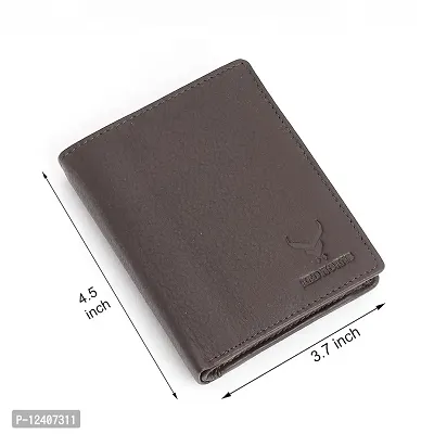 REDHORNS Stylish Genuine Leather Wallet for Men Lightweight Bi-Fold Slim Wallet with Card Holder Slots Purse for Men (A07R3_Dark Brown)-thumb5