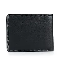 REDHORNS Stylish Genuine Leather Wallet for Men Lightweight Bi-Fold Slim Wallet with Card Holder Slots Purse for Men (WC-629R1_Black)-thumb3