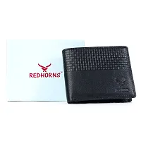 REDHORNS Stylish Genuine Leather Wallet for Men Lightweight Bi-Fold Slim Wallet with Card Holder Slots Purse for Men (WC-133R1_Black)-thumb4