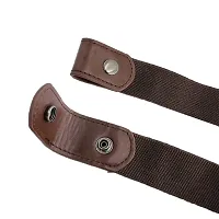 REDHORNS Men's No Buckle Stretch Belt Invisible Elastic Belt for Jeans Pants all-match Elastic Belt (GB2B_Brown))-thumb2