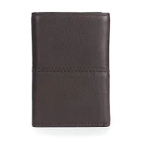 REDHORNS Stylish Genuine Leather Wallet for Men Lightweight Tri-Fold Slim Wallet with Card Holder Slots Purse for Men (WC-TF02R2_Brown)-thumb2