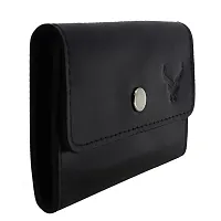 REDHORNS Genuine Leather Card Holder Money Wallet Slim Credit Debit Coin Purse for Men & Women (RD380_Z Black)-thumb2