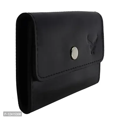 REDHORNS Genuine Leather Card Holder Money Wallet Slim Credit Debit Coin Purse for Men & Women (RD380_Z Black)-thumb3