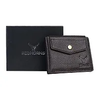 REDHORNS Stylish Genuine Leather Wallet for Men Lightweight Bi-Fold Slim Wallet with Card Holder Slots Purse for Men (RD006R3_Antique Brown)-thumb4