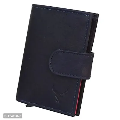 REDHORNS Luxury Premium Leather Wallets Perfect Size Easy Access Regular Card Holder with Wallet (Blue)