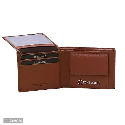 REDHORNS Top Grain Genuine Leather Wallet for Men | Royal Tan Ultra Slim  Compact Purse | Handcrafted Ultra Strong Stitching | 7 Card Slots | Hidden Pockets with ID Slots - WM-631F (Tan)-thumb3