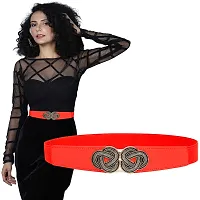 REDHORNS Women Belt Casual Slim Belt Female Belts Dress Skirt Waist Belt Elegant Design Ladies Designer Waistband (LD17RD_Red)-thumb1