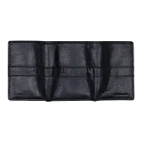 REDHORNS Stylish Genuine Leather Wallet for Men Lightweight Tri-Fold Slim Wallet with Card Holder Slots Purse for Men (WC-TF105R1_Black)-thumb4