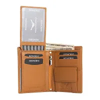 REDHORNS Stylish Genuine Leather Wallet for Men Lightweight Bi-Fold Slim Wallet with Card Holder Slots Purse for Men (A06R6_Tan)-thumb2