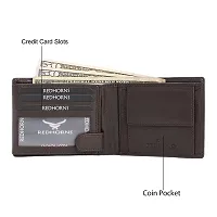 REDHORNS Stylish Genuine Leather Wallet for Men Lightweight Bi-Fold Slim Wallet with Card Holder Slots Purse for Men (WC-A05C_Dark Brown)-thumb4