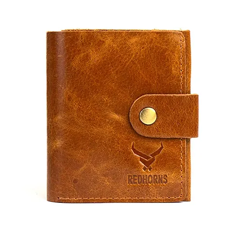 REDHORNS Stylish Genuine Leather Wallet for Men Lightweight Bi-Fold Slim Wallet with Card Holder Slots Purse for Men (ARD351)