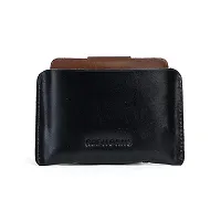 REDHORNS Genuine Leather Regular Mini Wallet Card Holder for Men & Women (Black)-thumb4