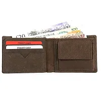 REDHORNS Genuine Leather Wallet for Men Slim Bi-Fold Gents Wallets with ATM Card ID Slots Purse for Men (160-Dark Brown)-thumb1