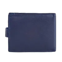 REDHORNS Stylish Genuine Leather Wallet for Men Lightweight Bi-Fold Slim Wallet with Card Holder Slots Purse for Men (WC-A09I_Navy Blue)-thumb3